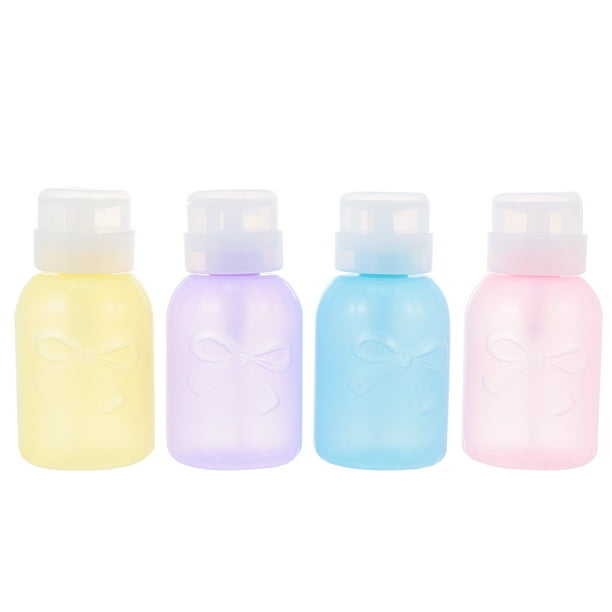4 botellas de plástico para quitaesmalte de uñas, contenedores de almacenamiento multiusos