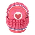 thumbnail image 1 of Uxcell 100 Contadores de Forros para Cupcakes, Vasos para Cupcakes de Tamaño Estándar, Forros de Muffins, Papeles para Hornear, Envolturas a Prueba de Grasa, Corazón Rosa, 1 of 6