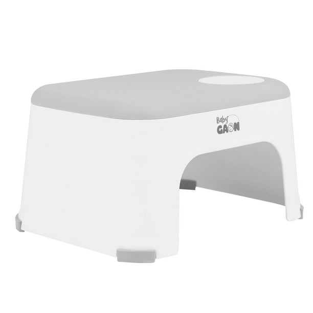 Banquito Baby Gaon Práctico con Escalón de Apoyo y Protecciones Antiderrapantes Gris GN-MUC01