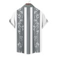 thumbnail image 6 of ZCFZJW Mens Hawaiian Shirts Short Sleeve Button Down Shirt Striped Color Block Printed Tropical Summer Beach Vacation Tees Shirt Tops Gray XXL, 6 of 6