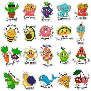 D-FantiX Punny Rewards Stickers for Kids, 800 Pieces Motivational Funny Stickers, Teacher Stickers for Students Classroom, Positive Cute Incentive Stickers for Kids Teacher School Classroom Supplies