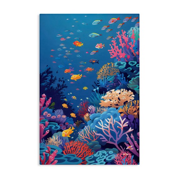 Stupell Industries Contemporary Tropic Life Coral Reef Canvas Art, 16 x 24, by LSR Design Studio