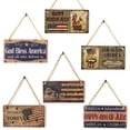 thumbnail image 3 of Celebre la cultura americana con una decoración rústica colgante para su fiesta del Día de la Independencia Placas de pared vintage del 4 de julio, 3 of 8