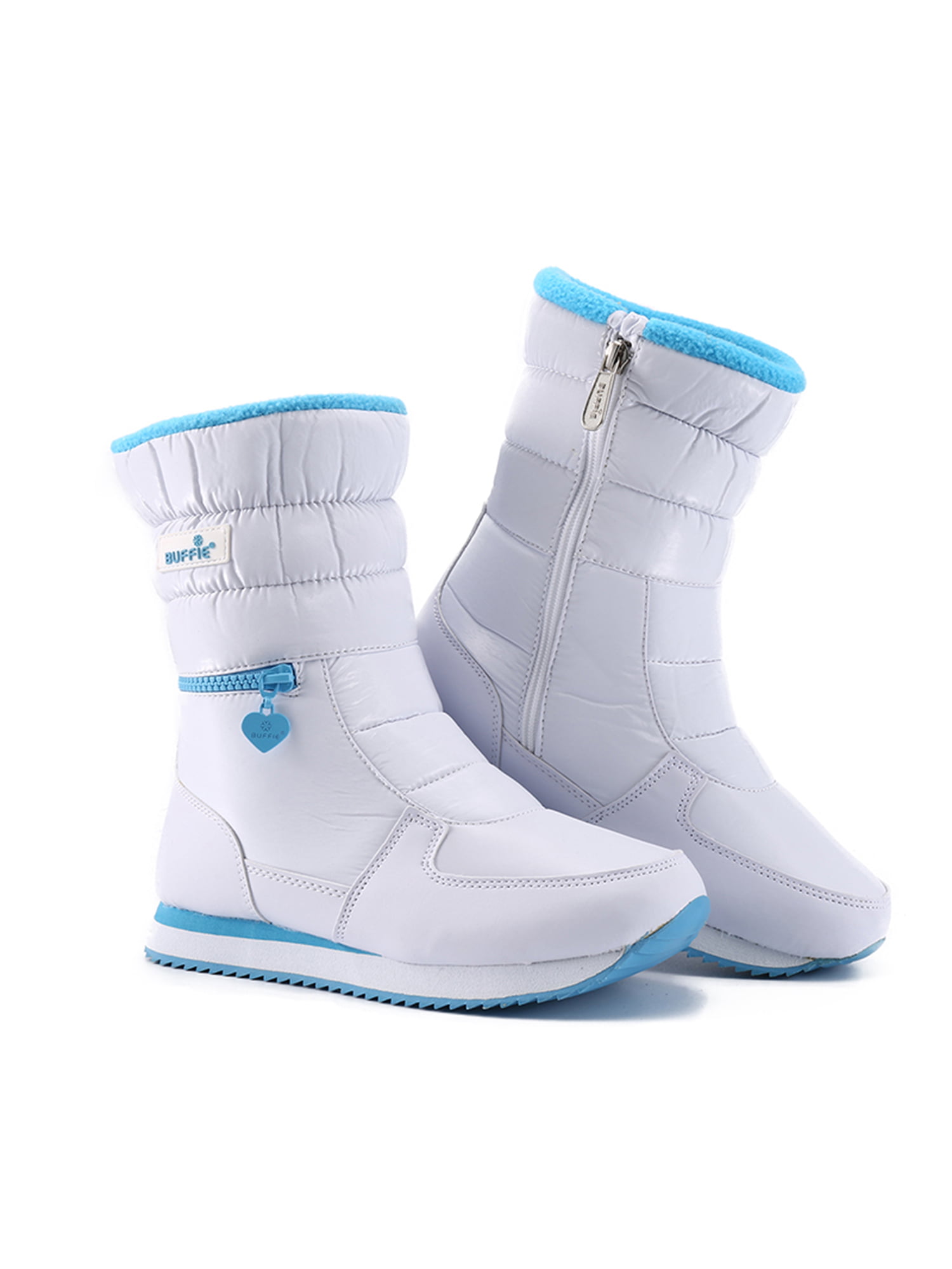 Details about   Women's  Warm Side Zip Mid Calf Boots Platfrom Pull on snow skiing boots 