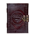 thumbnail image 1 of Cuaderno SH SHIFAA HANDICRAFT Superman de piel estampada de 7 x 5 pulgadas, 1 of 7