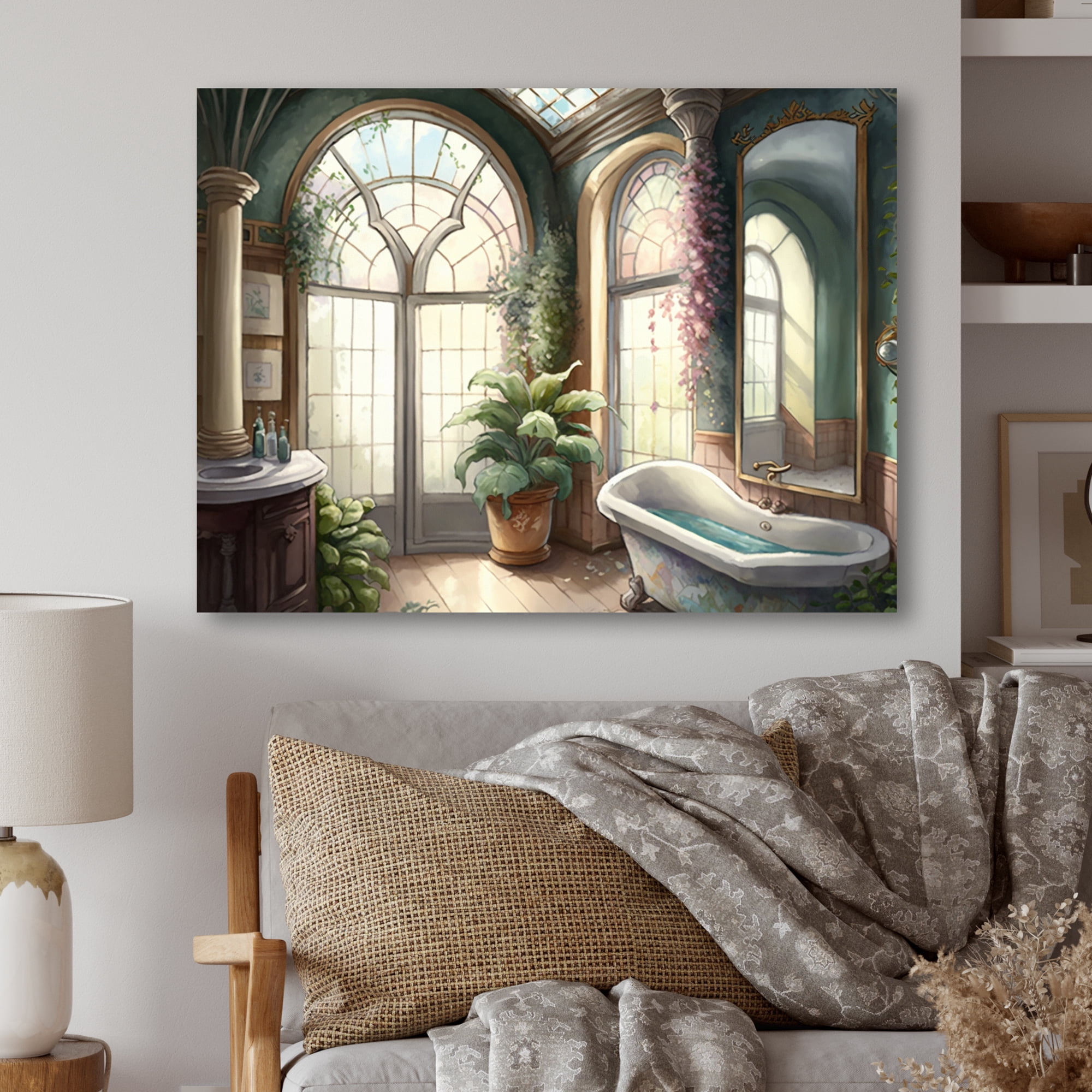 Designart Victorian Bathroom I Canvas Wall Art