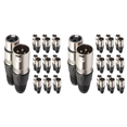 thumbnail image 2 of Peggybyg 10Pair XLR 3Pin Female MIC Jack Plug Audio Microphone Cable Connector Black, 2 of 7