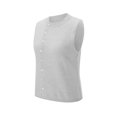 thumbnail image 3 of Gupgi Women's Knit Tank Tops Solid Color Sleeveless Round Neck Front Button Slim Sweater Vest, 3 of 7