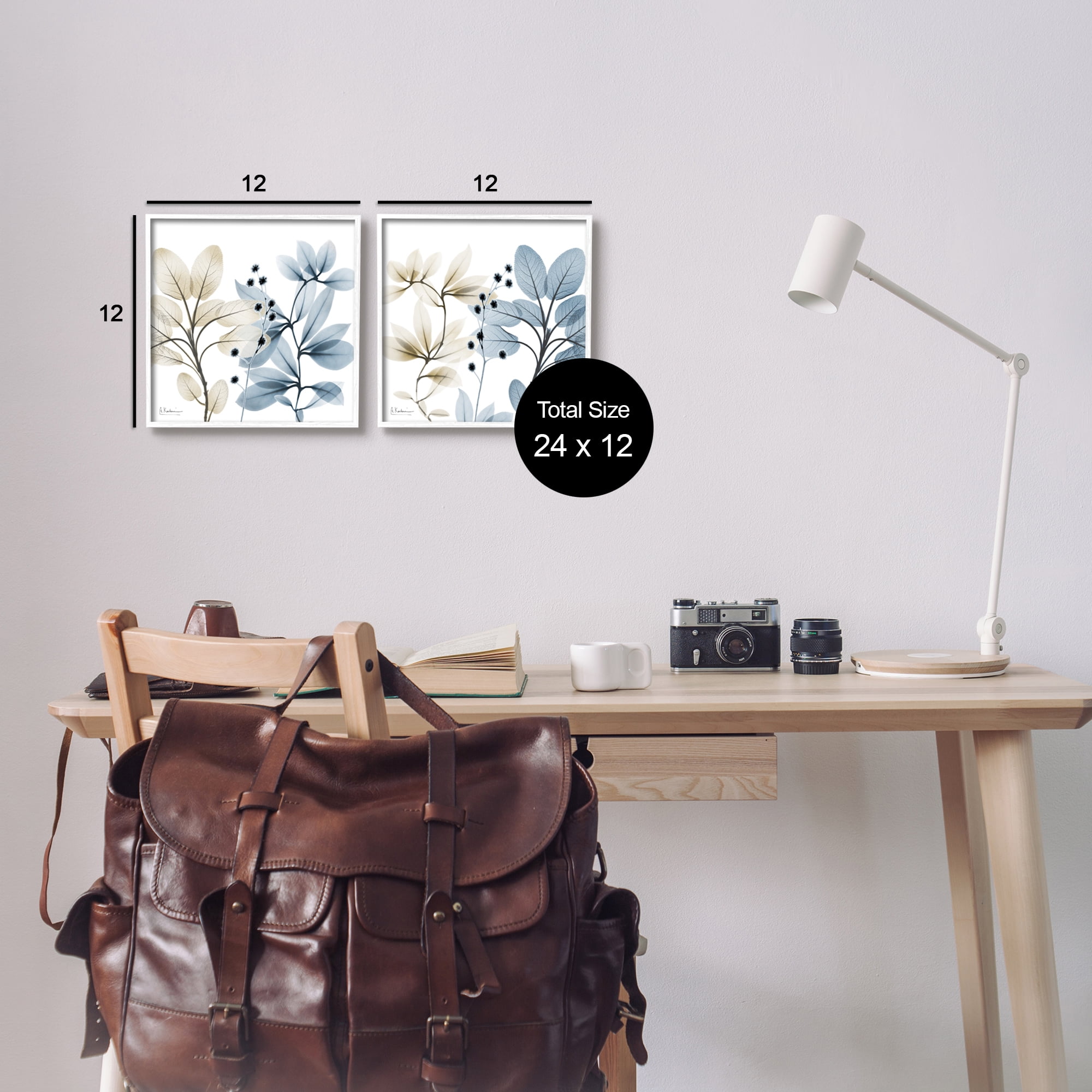 Stupell Industries Contemporary Plant Sprigs Botanical & Floral Painting White Framed Art Print Wall Art, 12 x 12, Set of 2