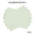 thumbnail image 5 of Rocae Green Checkboard Printed Heat Resistant Place Mats,Classic Hemstitch Cloth Fabric Placemats Imitation Linen Place Mat Table Mats 18x12 inch, 5 of 5