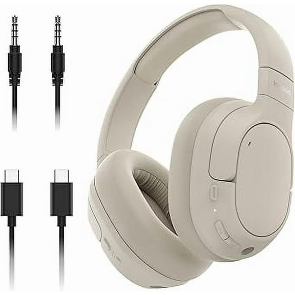 Belkin SoundForm Isolate Bluetooth Over-Ear Headphones - Hybrid Active Noise Cancelling Headphones - Wireless w/ 60H Playtime, Fast Charging & CloudCushion Ear Cups for Travel, Home, or Office - Sand