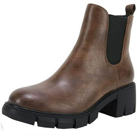 

Boots for Women Large Size Thick-soled Thick-heeled Sleeve Round Toe Short Boots Women s Boots