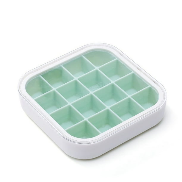Inteprter Bandeja para cubitos de hielo, moldes de forma cuadrada, plástico PP, glaseado reutilizable para el hogar, cocina, congelador helado, Cocina y Comedor Verde Inteprter HA065771-01B