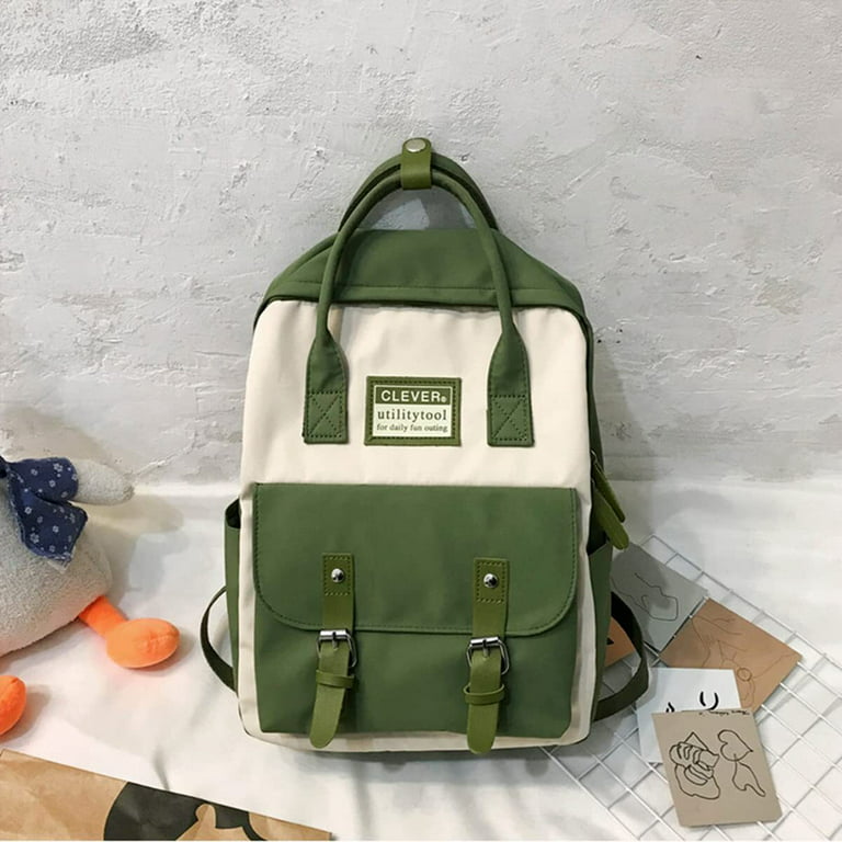 Tool Bag Preppy Green School Backpack With Lunch Box, 5 Piece Cute