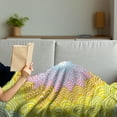 thumbnail image 3 of Fish Scale Soft Flannel Fleece Blanket, Round Wreath Composition in Rainbow Colors Concentric Japanese Wave Scale Design, Cozy Plush for Indoor and Outdoor Use, 50" x 70", Multicolor, by Ambesonne, 3 of 5