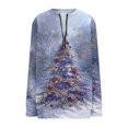 thumbnail image 5 of yoeyez Christmas Sweatshirt for Women Half Zip Up Sweatshirts Loose Round-Neck Xmas Tree Pullover Long Sleeve Holiday Gift Tops, 5 of 6