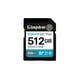 thumbnail image 1 of Tarjeta De Memoria SD Kingston 512GB Canvas Go Plus Gen4 Lectura 200MB/s Escritura 160MB/s 4K Clase  multicolor, 1 of 6