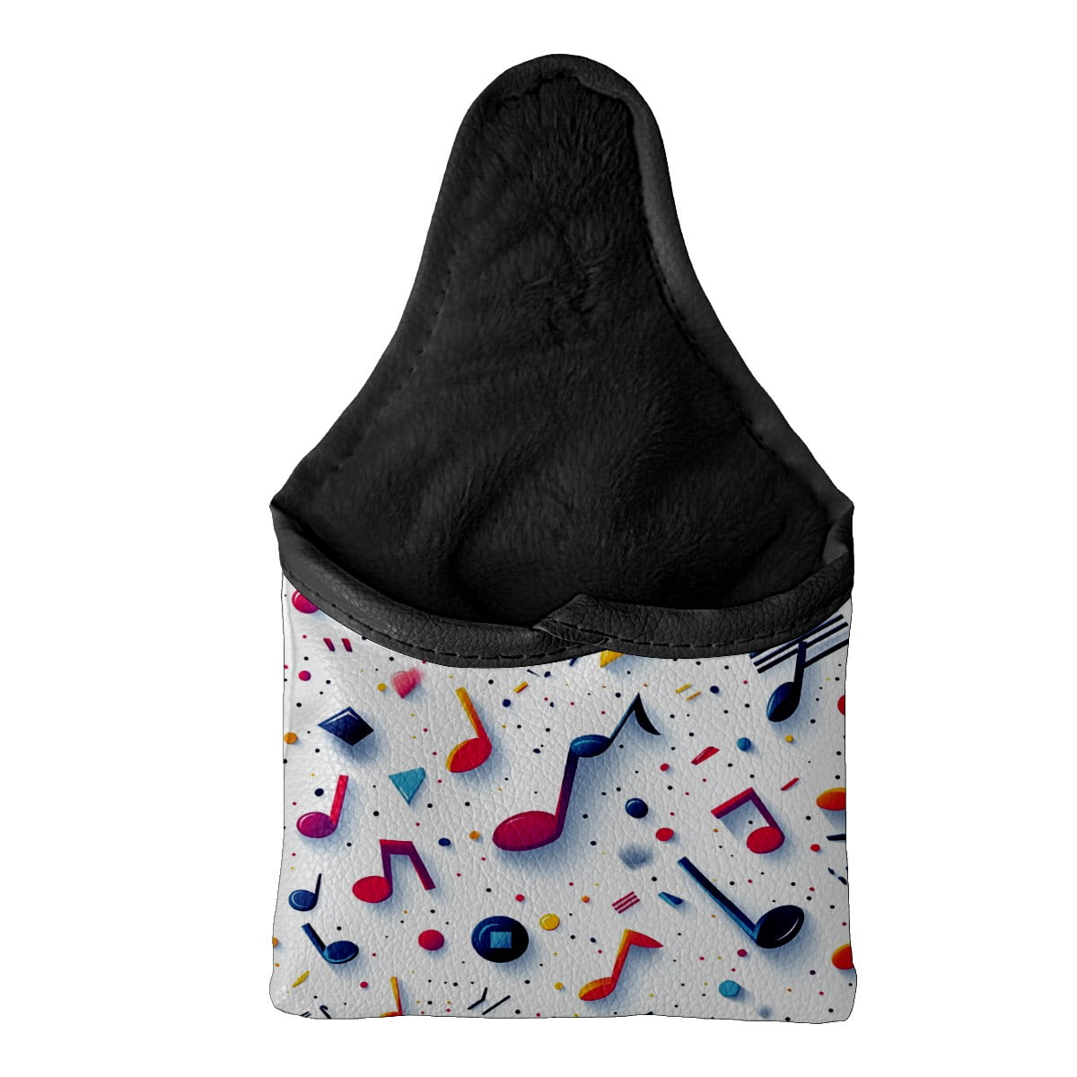 Golf Mallet Putter Cover Premium Leather Waterproof Golf Putter Head Cover with Magnetic Closure Musical Note Pattern