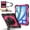 Black+Rose, variant on Dteck Case for iPad Air 13 inch 2025/2024 (M3/M2) with Pencil Holder, Shockproof Silicone PC 3 Layer Protection Case Heavy Duty 360° Rotating Hand Strap Kickstand Cover,Navy Black