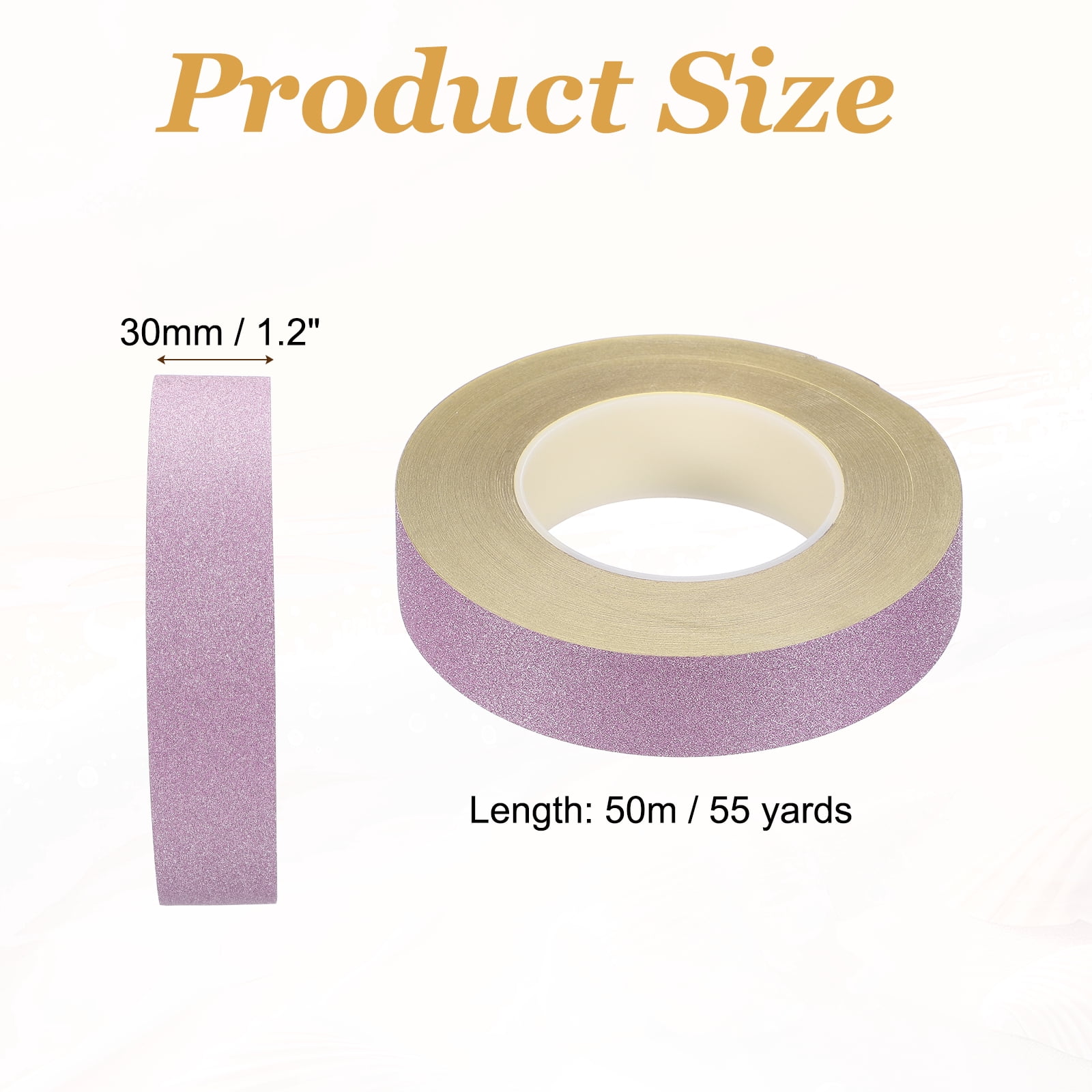 Uxcell Glitters Washi Tape, 1.2 Inch (W) x 55 Yards (L) Sparkling Decorative Washi Tape Self Adhesive for DIY Crafts, Gift Wrapping, Scrapbook, Party Decorations, Pink