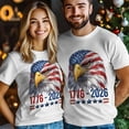 thumbnail image 4 of Independence Day Eagle Men's T Shirts 4th of July Patriotic Red Stripe Blue Star Eagle T-Shirt for Men Crew Neck Tees Cotton Tops White, XL, 4 of 9