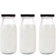 thumbnail image 1 of 3pcs 250ml Glass Milk Bottle with Pretty Black Lids Small Glass Jars for Decoration, 1 of 5