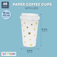thumbnail image 2 of 48 Pck Disposable Hot Coffee Cups with Lids, 4 Assorted Foil Star Designs, 16 Oz, 2 of 7