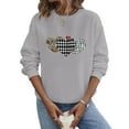 thumbnail image 6 of CFLVAEK Women's Valentines Day Long Sleeve Sweatshirts Loose Fitting Crewneck Tops Cute Plaid Heart Print Shirts Valentine' Day Gifts for Her 2025 S, 6 of 8