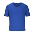 thumbnail image 5 of Lilgiuy Men's Muscle T-Shirt Casual Solid Color V Neck Elastic Breathable Short Sleeve T-Shirt Slim Fit Workout Top for Gym Sports, 5 of 5