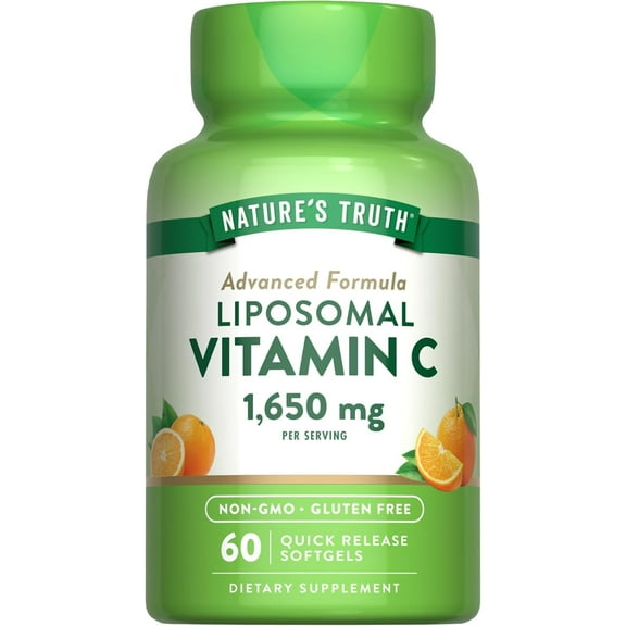 Liposomal Vitamin C Supplement | 1650mg | 60 Softgels | Non-GMO and Gluten Free | by Nature's Truth