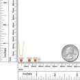 thumbnail image 2 of Gem Stone King 14K Yellow Gold White Lab Grown Diamond and Orange Sapphire 3 Stone Pendant and Earrings Jewelry Set for Women (1.08 Cttw, Round 3MM, with 18 inch Chain), 2 of 3