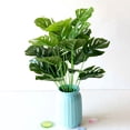 thumbnail image 2 of 1 Bouquet Artificial Monstera Green Plastic Fake Monstera Floral Foliage Plant for Home, 2 of 6