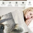thumbnail image 3 of Orinice Raccoon Theme Warm Lightweight Blanket Soft Fleece Blankets for All Seasons, Living Room Sofa Decor, Cow Gifts, Long-lasting Plush Blanket, Multiple Sizes Available 60x80in, 3 of 6