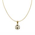 thumbnail image 1 of 14k Yellow Gold and Enamel Soccer Ball Pendant and Cable Chain, 1 of 4