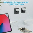 thumbnail image 5 of For iPhone 16 15 Charger Fast Charging 2 Pack USB C Charger Block Type C Charger 6FT Cord Wall Charger Compatible with iPhone 16/16 Plus/16 Pro/16 Pro Max/iPhone 15/15 Pro Max/iPad Pro/AirPods, 5 of 8