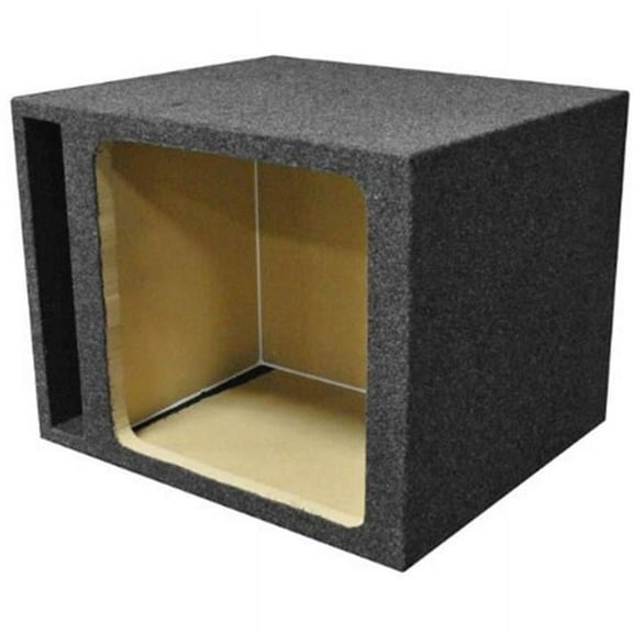 15 in. Single Square Vented Subwoofer Enclosure Box, Charcoal