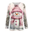 thumbnail image 3 of Garbnen S-5XL Christmas Womens Long Sleeve Shirts Funny Snowman Womens Graphic T Shirt Plus Size Holiday Pullover Shirts for Women L, 3 of 6