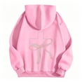thumbnail image 6 of Christian Hoodies for Women Pink Cross Bow Print Sweatshirt Oversized Long Sleeve Faith Graphic Hooded Pullover Top, 6 of 7