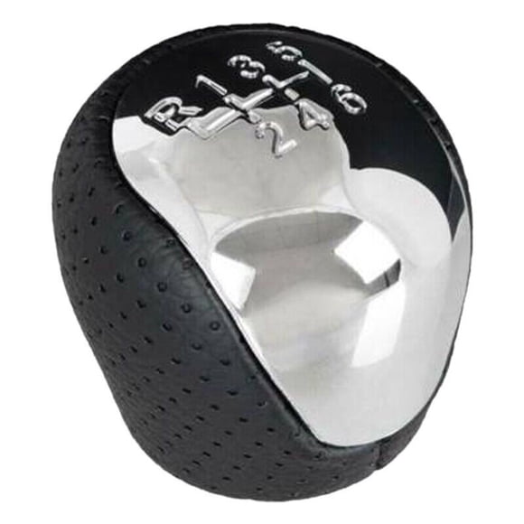 Luxury Chrome 6Speed Gear Knob with Perforated Leather for Hyundai I30 IX35