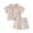 j-905Beige413, variant on HAYIMI Two Piece Short Sleeve Shirt And Shorts For Kids Casual Double Layer Mesh Collar Summer Basic Outfit Sets For Boys Girls Breathable Clothes Sets