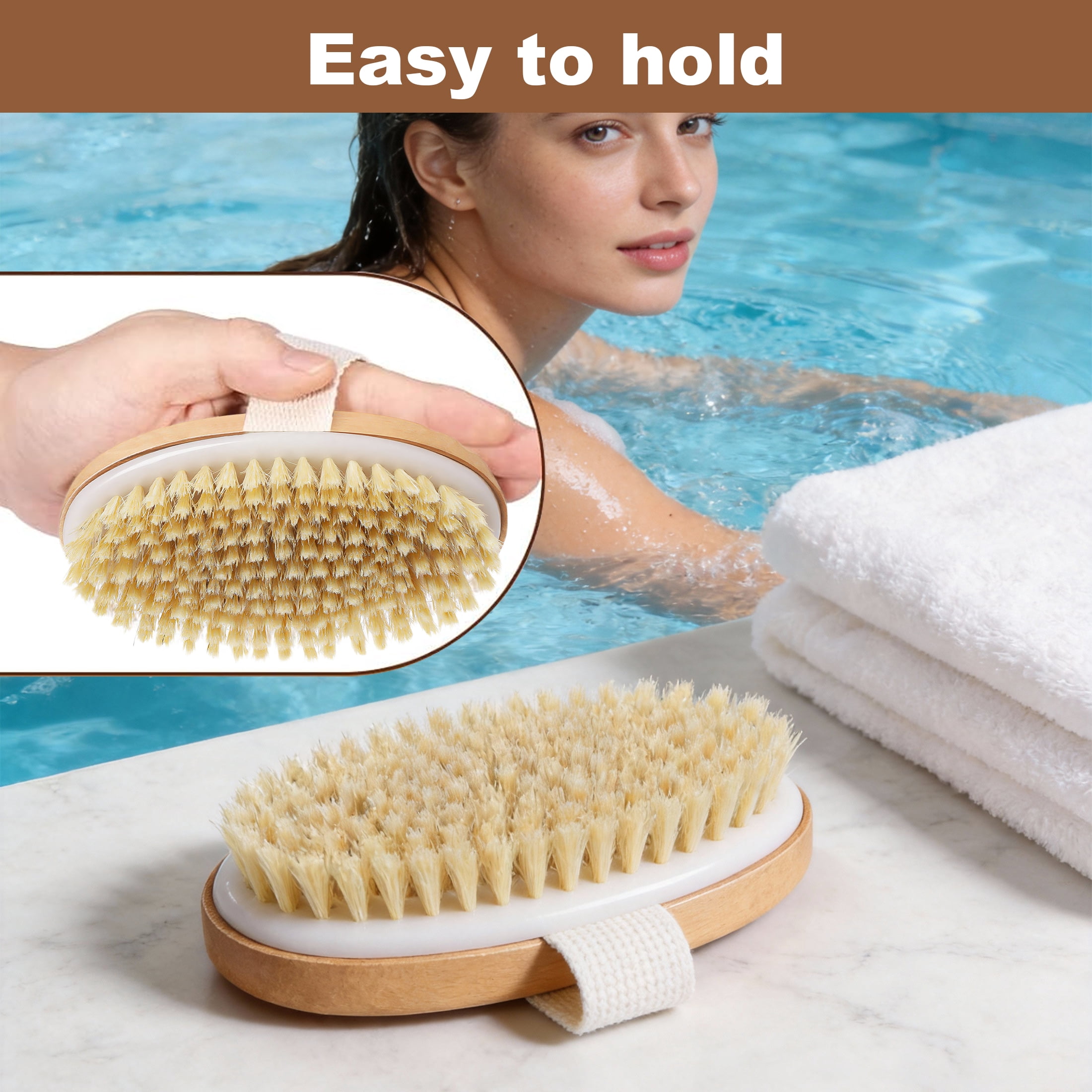 2 Pack Dry Body Brushes, Exfoliating Dry Brushing Body Brush, Dry Brushes for body cleaning, Soft Bristle Shower Brush for Body Cleaning