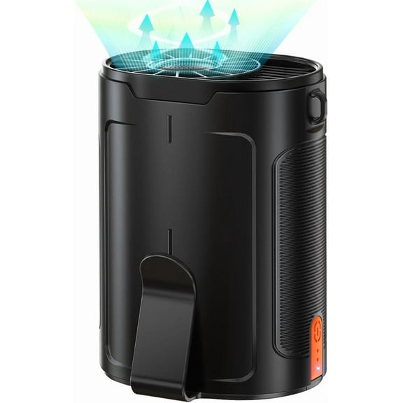 2025 AI Portable Fan Rechargeable, 4 Speeds 6600RPM Strong Airflow, Personal Waist Fan with up to 25H of Working Time, Hands-Free Hanging Neck Fan, Wearable Belt Fan for Camping, Outdoor, Jobsite