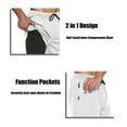 thumbnail image 7 of FEDTOSING Men's 2 in 1 Running Shorts Quick Dry Workout Athletic Shorts with Pocket White,up to 3XL, 7 of 7