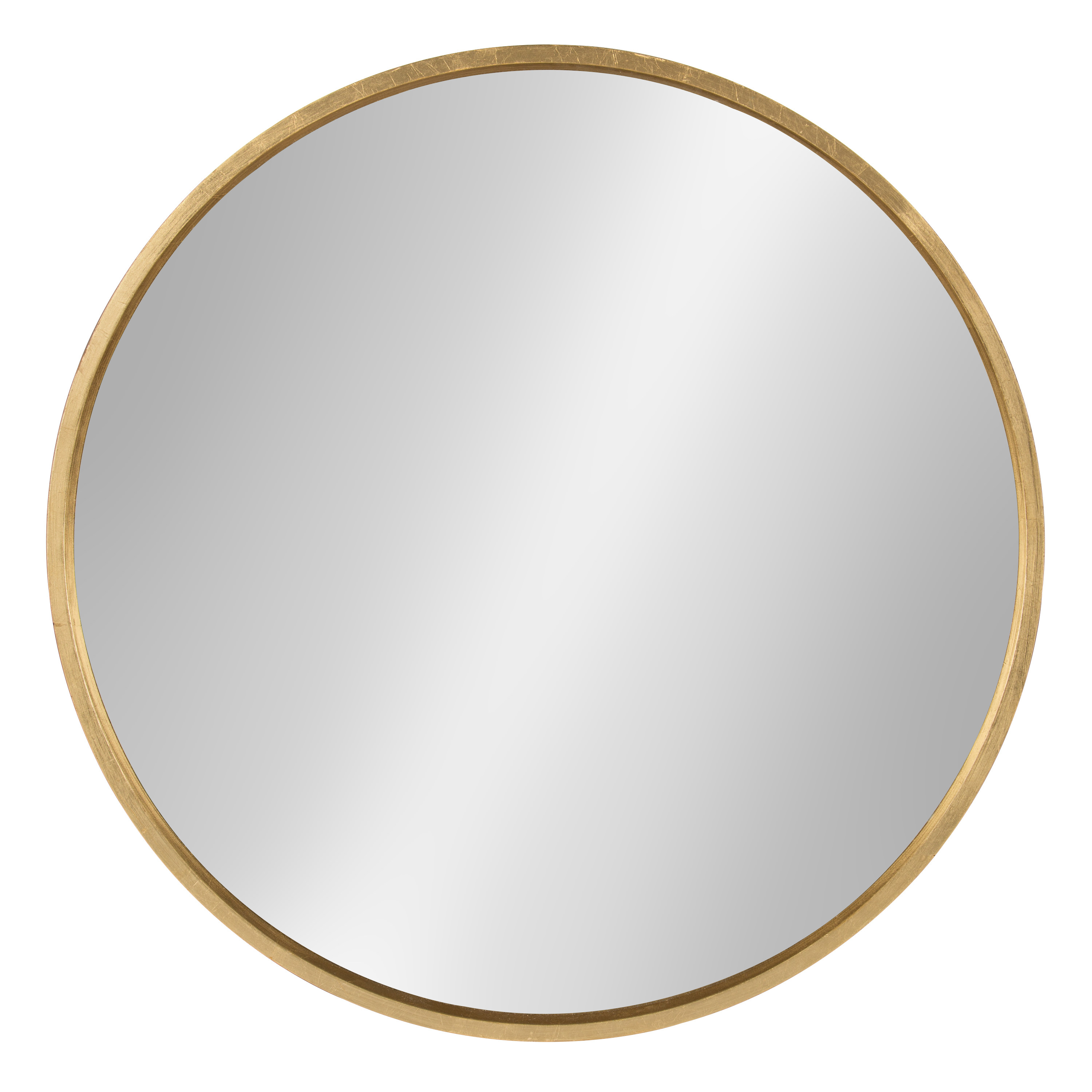 Kate and Laurel Travis Round Wood Wall Mirror, 25.6