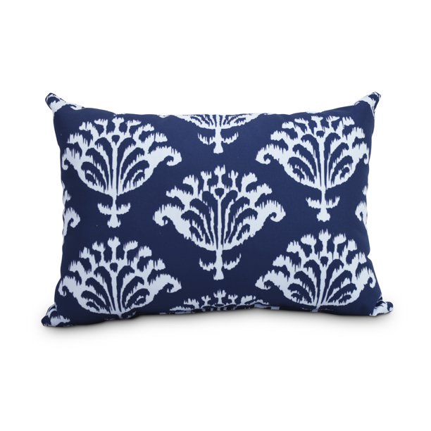 Simply Daisy, 14" x 20" Ikat Navy Blue Decorative Outdoor ...