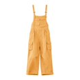 thumbnail image 5 of WULMLEO Women Long Casual Loose Cargo Bib Pants Overalls Baggy Rompers Outdoor Hiking Wide Leg Jumpsuits with Pockets Orange L, 5 of 5