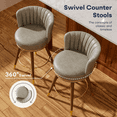 thumbnail image 4 of HomeZeer 24" Bar Stools Set of 4, Counter Height Bar Stools with Curved Back Swivel Barstools Pub Chairs with Wood Legs, Gray, 4 of 8