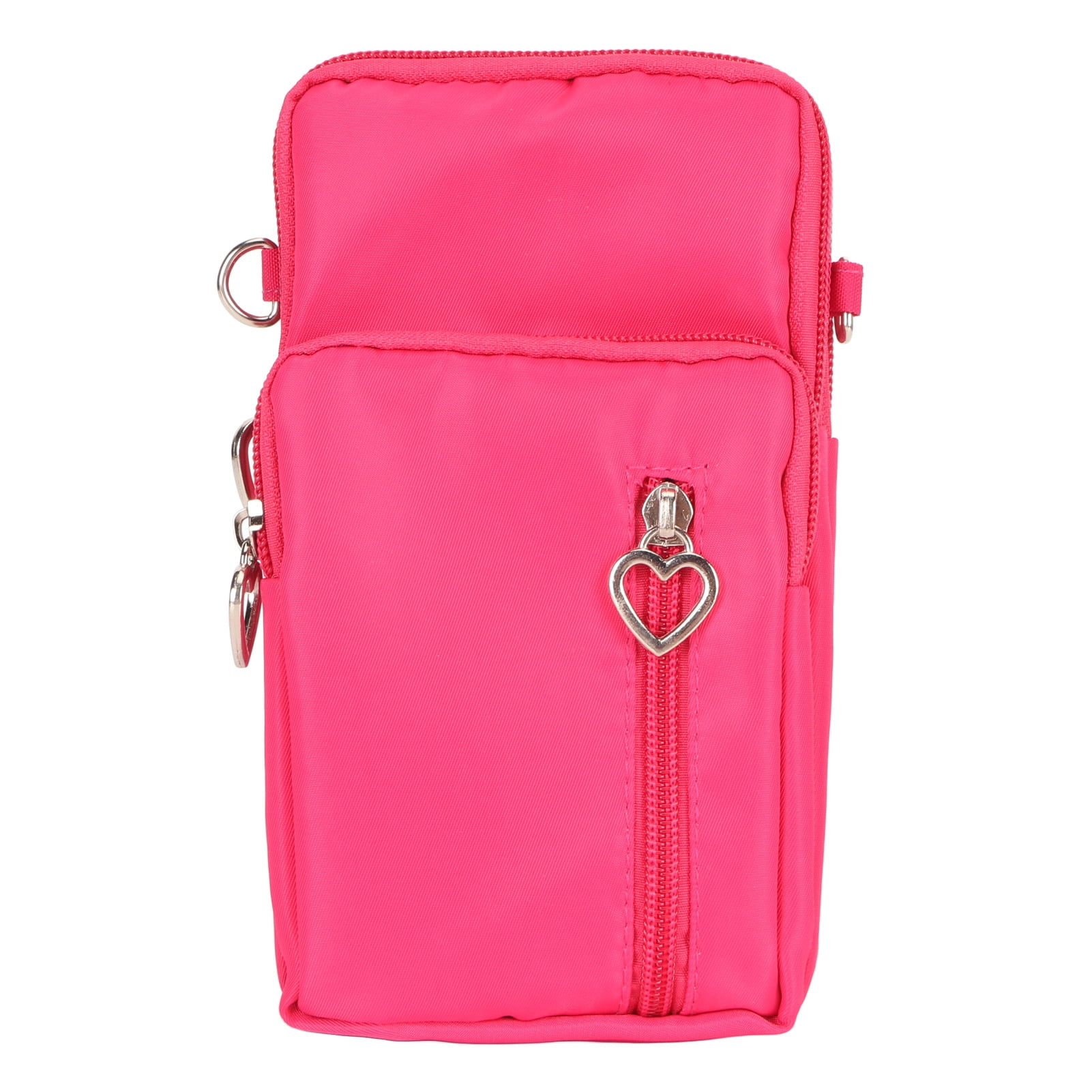 Small Side Shoulder Bag Multiple Pockets Sling Backpack Cell Phone Purse with Detachable Strap for Men Women Travel Rose Red