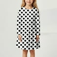 thumbnail image 2 of XEGLSBU Girls Dresses Size 12 Girls Dresses Casual Floral Print Long Sleeve Summer Dress for Toddler Kids Age 3 11 Years Cute Outfit for School Outdoor White Size 10-11 Years, 2 of 4