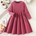 thumbnail image 2 of Splozh Girls Fall Dresses Toddler Baby Girls Fall Clothes Soft Dress Long Sleeve Winter Outfits Casual Birthday Party Wine,5-6 Years, 2 of 9